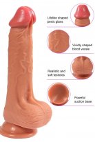 Çift Katmanlı Et Dokusunda 21.5 CM Realistik Dildo