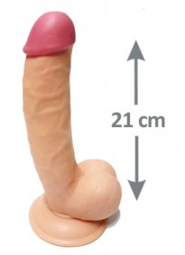 21 Cm Testisli Et Dokusunda Dildo