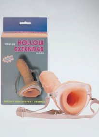 Hollow Extender Belden Bağlamalı Titreşimli Penis