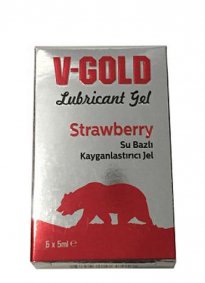 V Gold Çilekli kayganlaştırıcı 5 x 5 ml kutu