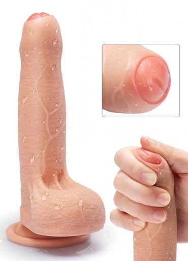 Gerçekçi Yumuşak Sünnetsiz Dildo