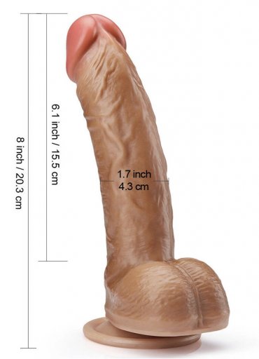 Gerçekçi Yumuşak 21.5 Melez Dildo