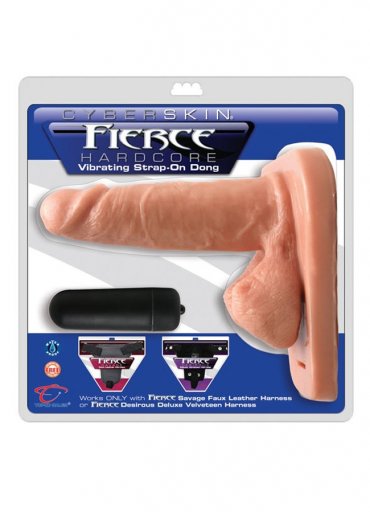 Fierce Hardcore Vibrating CyberSkin Strap On Dong