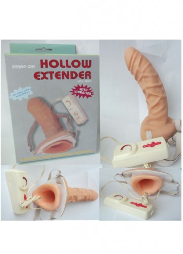 Hollow Extender Belden Bağlamalı Titreşimli Penis