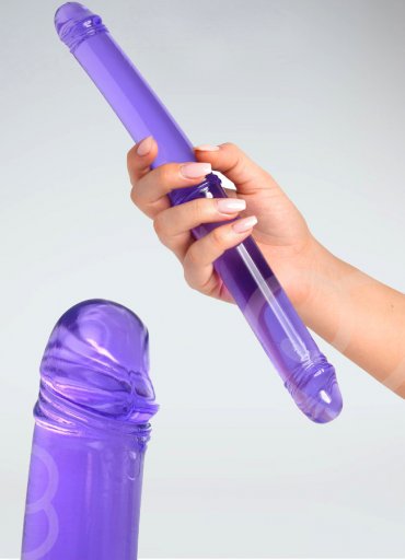 Twinzer Çift Taraflı Mor Dildo