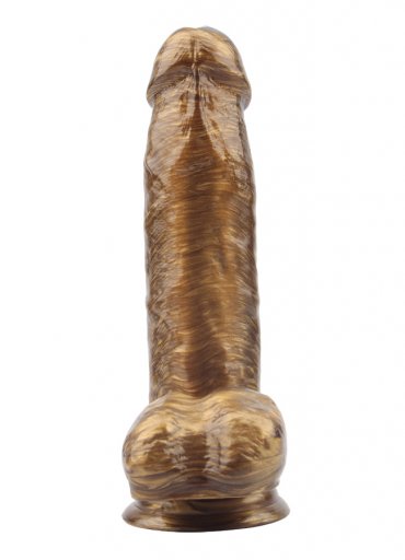 Esnek Gold Renk Realistik Vantuzlu Dildo