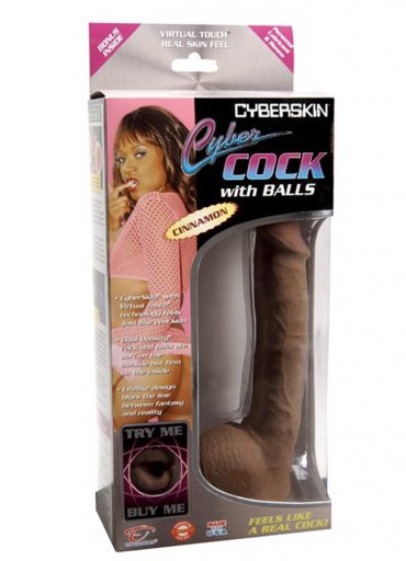 CyberSkin Cyber Cock with Balls Dark