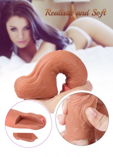 Çift Katmanlı Et Dokusunda 21.5 CM Realistik Dildo