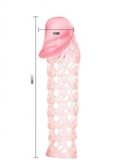 Tırtıklı Pembe Kafa Kısmı Dolgulu Penis Kılıfı