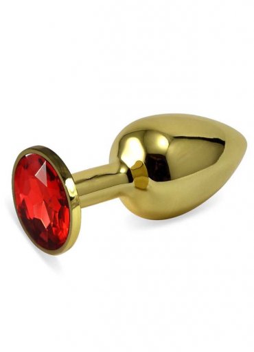 Metal Taşlı Gold Anal Plug