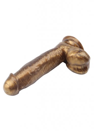 Esnek Gold Renk Realistik Vantuzlu Dildo