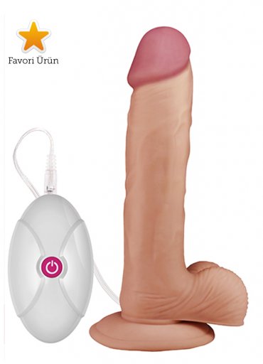 Güçlü 10 Farklı Titreşimli Realistik Dildo Vibratör 23 cm