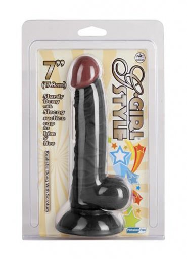 Testisli Damarlı Gerçekçi 17.8 Cm Zenci Dildo