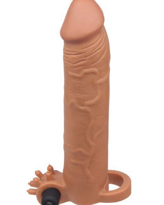 Realistik Titreşimli Penis Kılıfı Uzatmalı