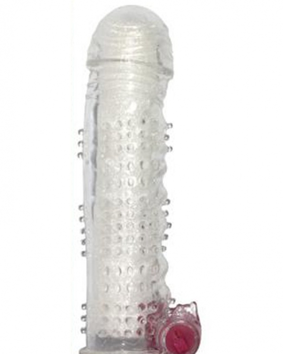 Titreşimli Tırtıklı Şeffaf Penis Kılıfı