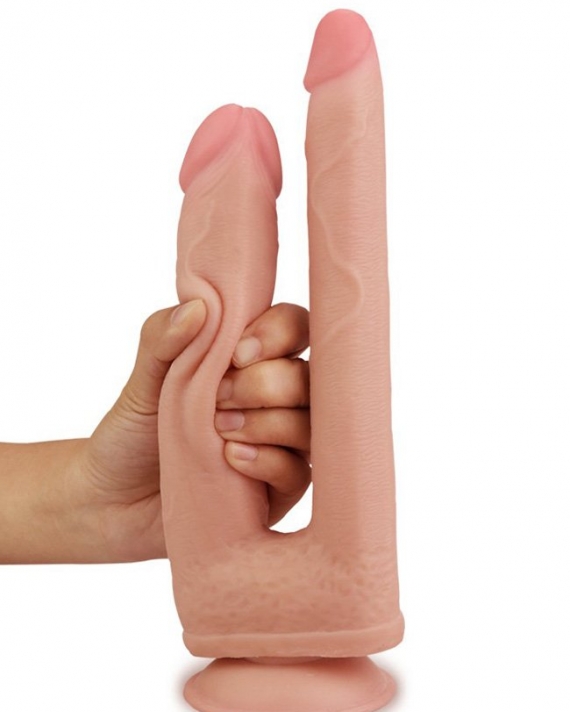 İkili Vantuzlu Çatal Realistik Dildo