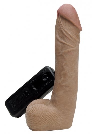 CyberSkin Vibrating CyberCock with Balls Dark