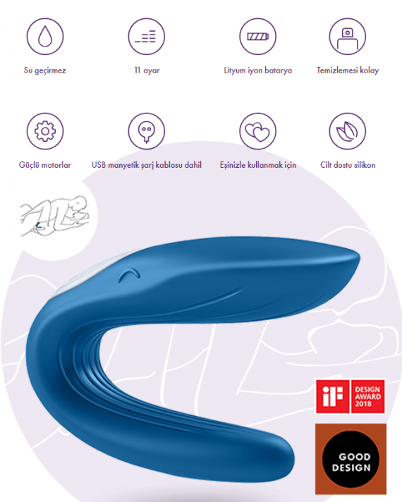 Çiftlere Özel Şarjlı Partner Whale Vibratör