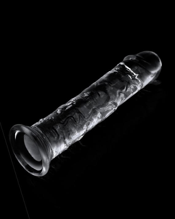 18 Cm Şeffaf Jel Doku Vantuzlu Dildo 
