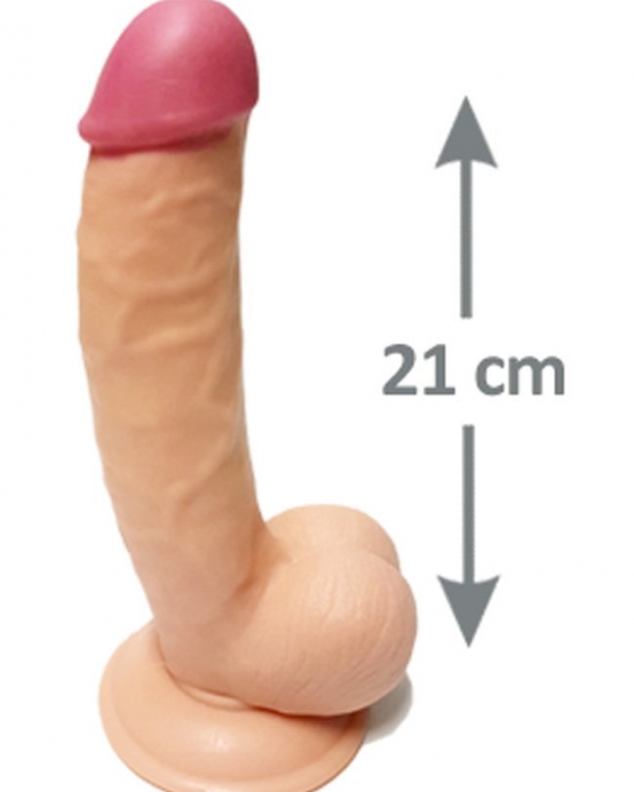 21 Cm Testisli Et Dokusunda Dildo