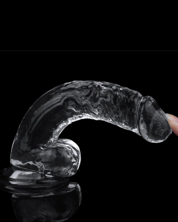 Şeffaf Slikon Jel Doku Vantuzlu Dildo