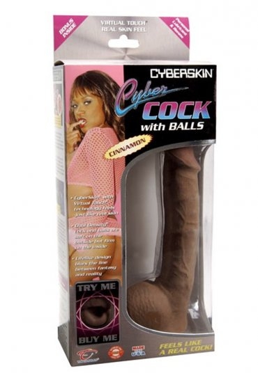 CyberSkin Cyber Cock with Balls Dark