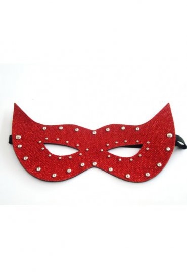 Kırmızı Parlak Deri Fantezi Maske