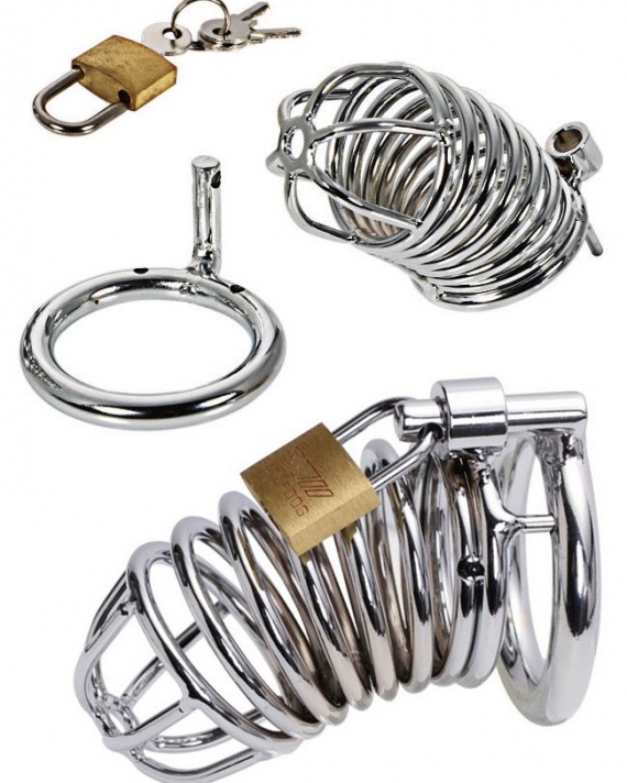 Metal Fetiş Bekaret Kilidi Penis Kafesi