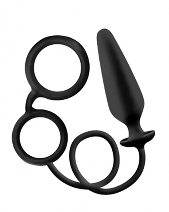Mens Rover Penis ve Testis Halkalı Anal Plug