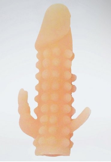 Tırtıklı Silikon Yapıda Klitoris Uyarıcılı Penis Kılıfı