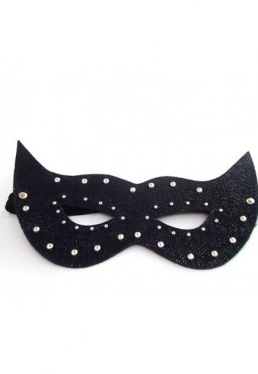 Siyah Parlak Deri Fantezi Maske