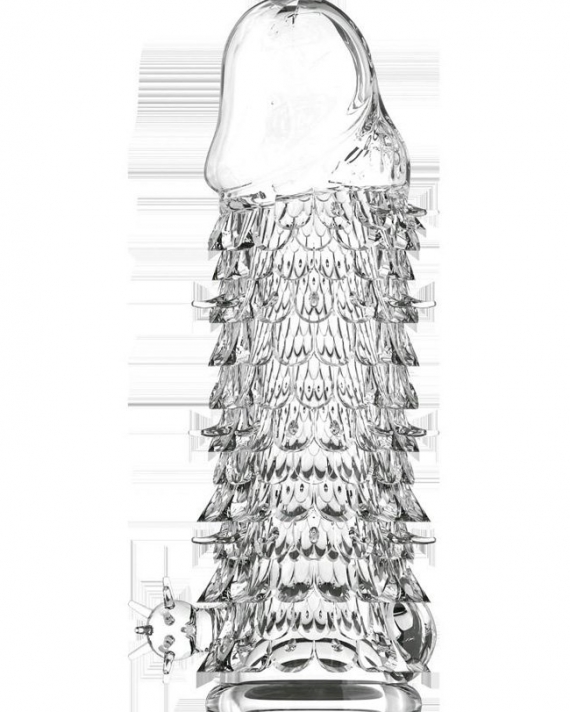 Kabartmalı Kristal Görünümlü Güçlü Uyarıcı Dildo ve Penis Kılıfı