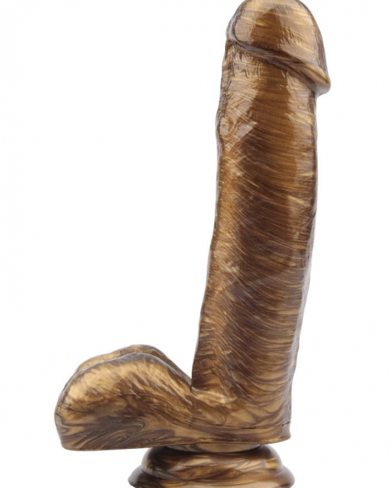 Esnek Gold Renk Realistik Vantuzlu Dildo