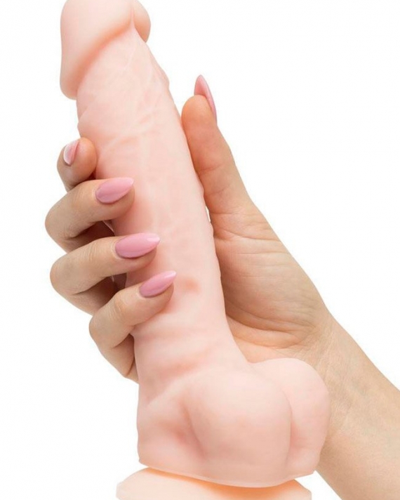 Damarlı 22 Cm Testisli Vantuzlu Dildo