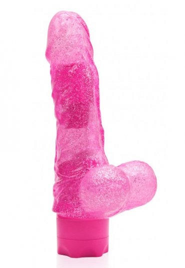 Glitter Jelly Simli Testisli 15 Cm Vibratör
