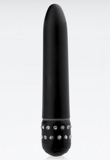 Diamond Kenarları Taşlı Vibratör Siyah