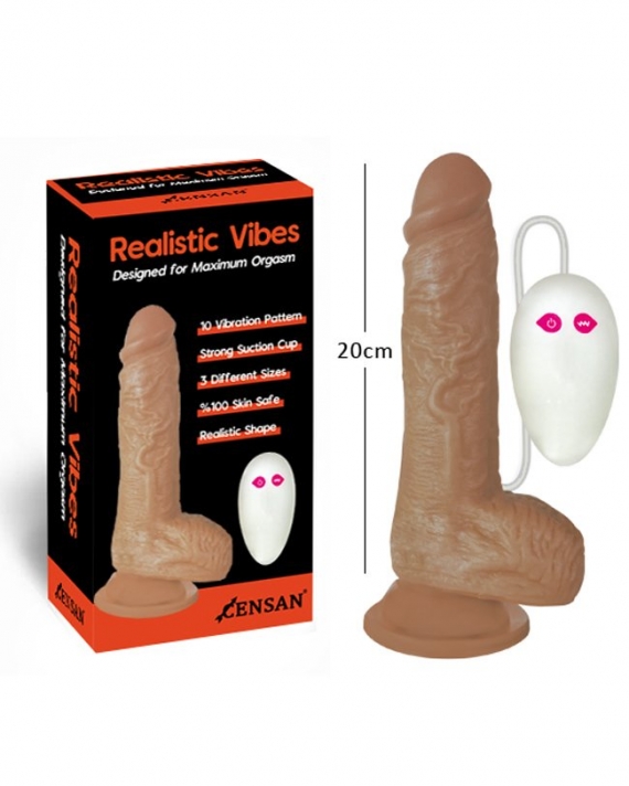 20 Cm Pilli Realistik Titreşimli Vibratör