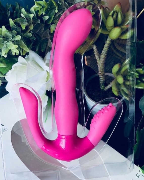 Çivili klitoral stimülatörlü T şeklinde G-spot vibratör