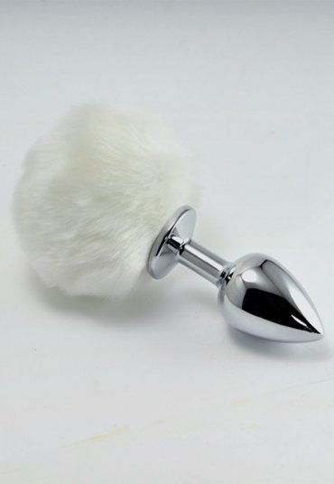 Metal Beyaz Kuyruklu Anal Plug