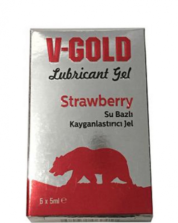 V Gold Çilekli kayganlaştırıcı 5 x 5 ml kutu
