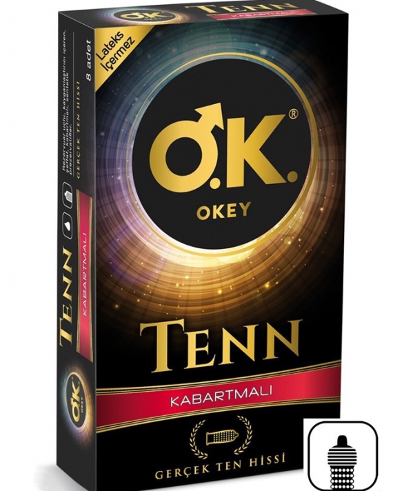 Okey Tenn Kabartmalı Prezervatif 8 li