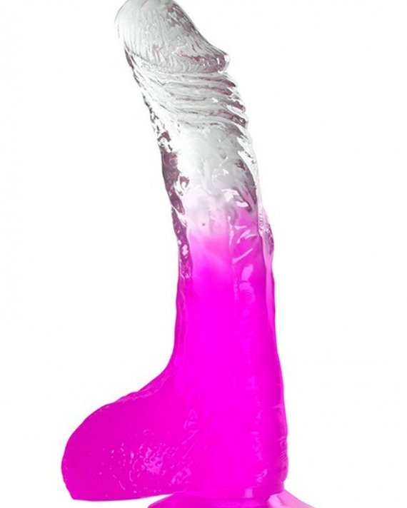 Çift Renkli Şeffaf Dildo