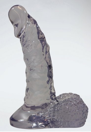 Şeffaf 17.6 Cm jel Formunda Damarlı ve Vakumlu Realistik Penis