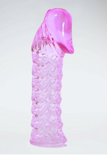 Tırtıklı Pembe Kafa Kısmı Dolgulu Penis Kılıfı