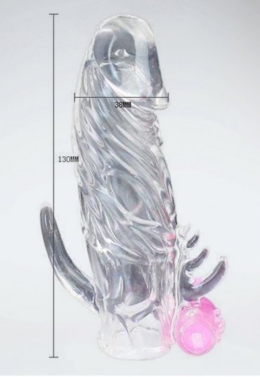 Titreşimli Klitoris Uyarıcılı Silikon Yapıya Sahip Penis Kılıfı